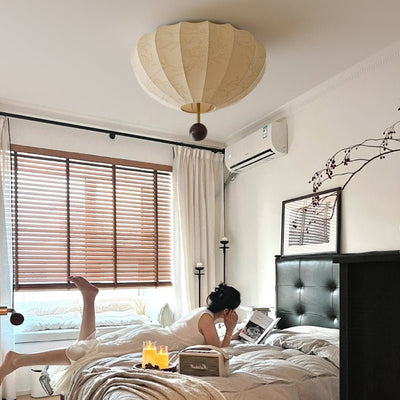 Rinelora Ceiling Light Wood Fabric Lantern