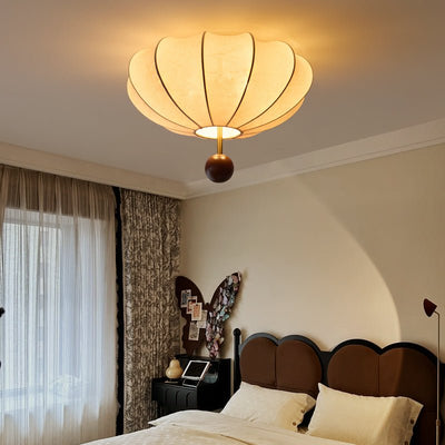 Rinelora Ceiling Light Wood Fabric Lantern