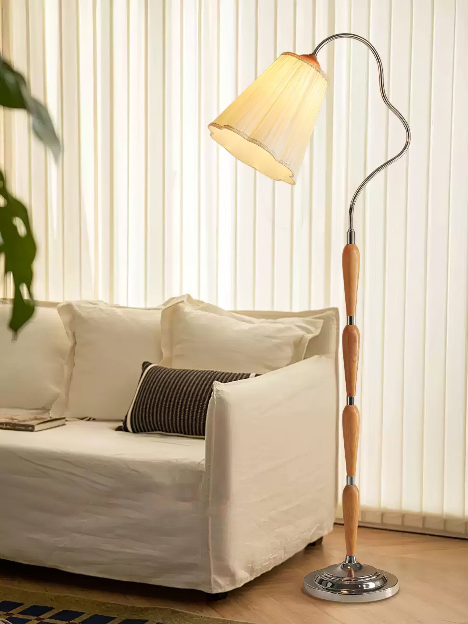 Foster Vintage Wood Floor Lamp