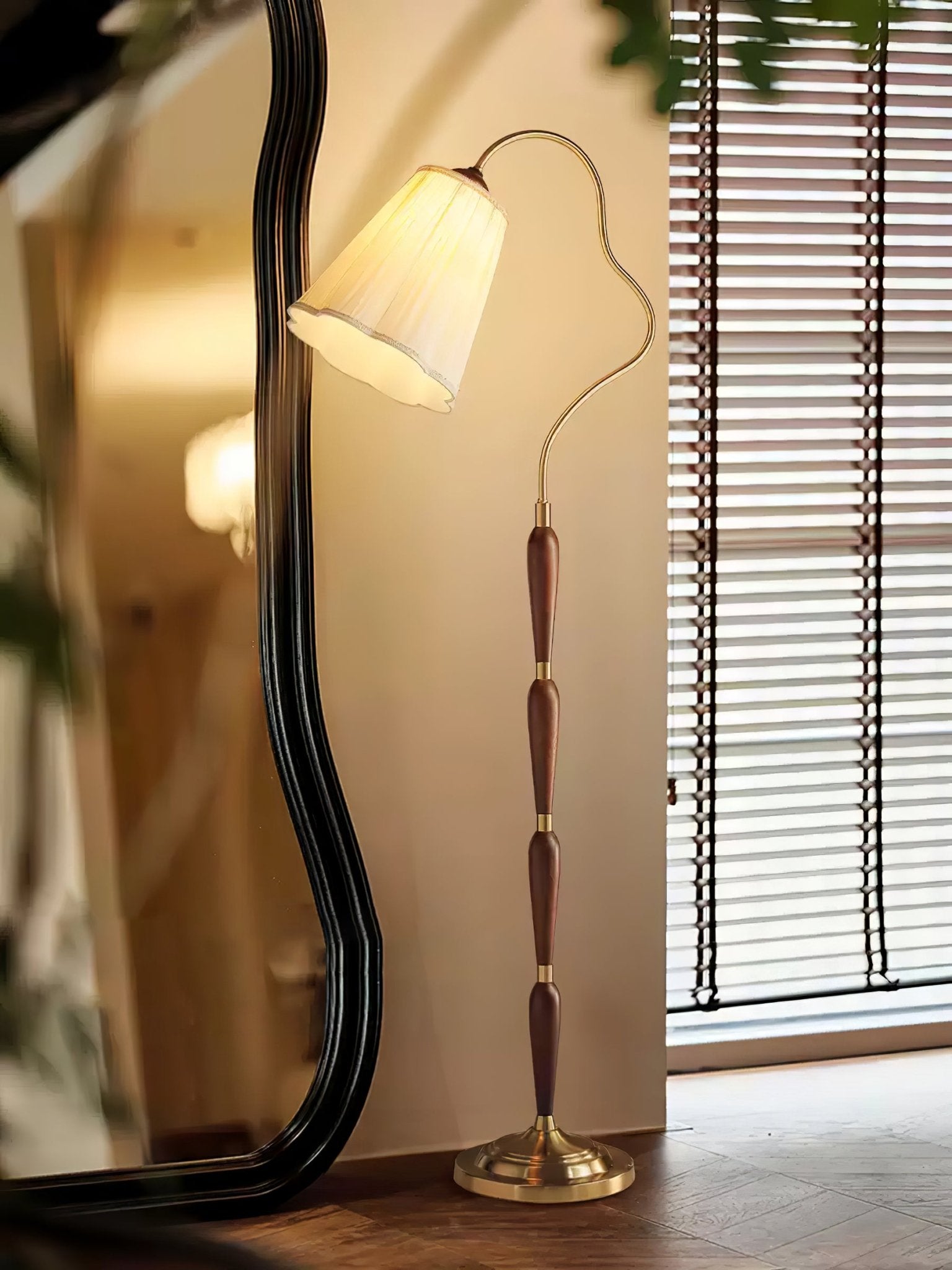 Foster Vintage Wood Floor Lamp