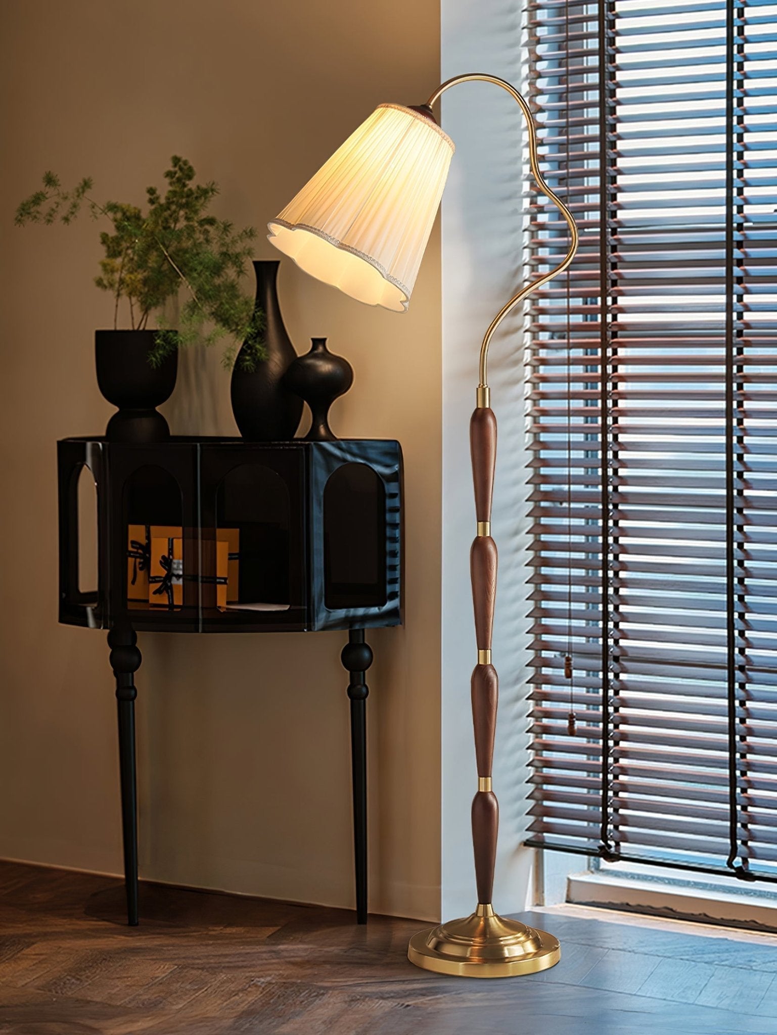 Foster Vintage Wood Floor Lamp
