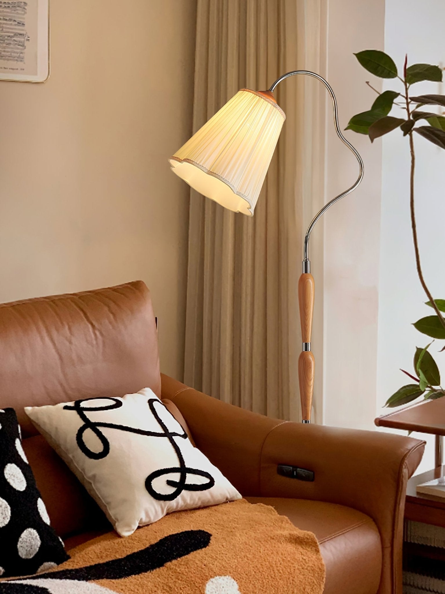 Foster Vintage Wood Floor Lamp