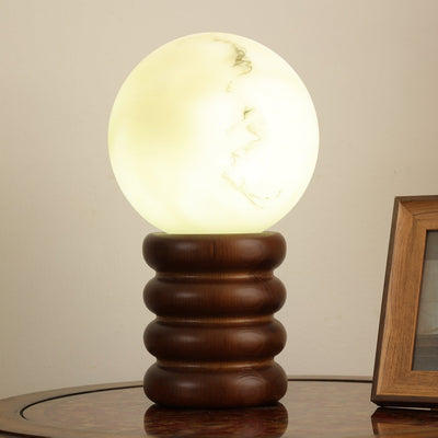 Novar Wood Contemporary Table Lamp