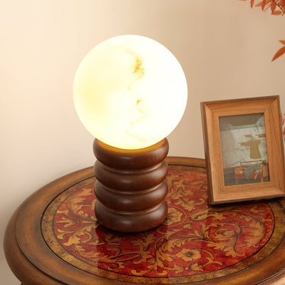 Novar Wood Contemporary Table Lamp