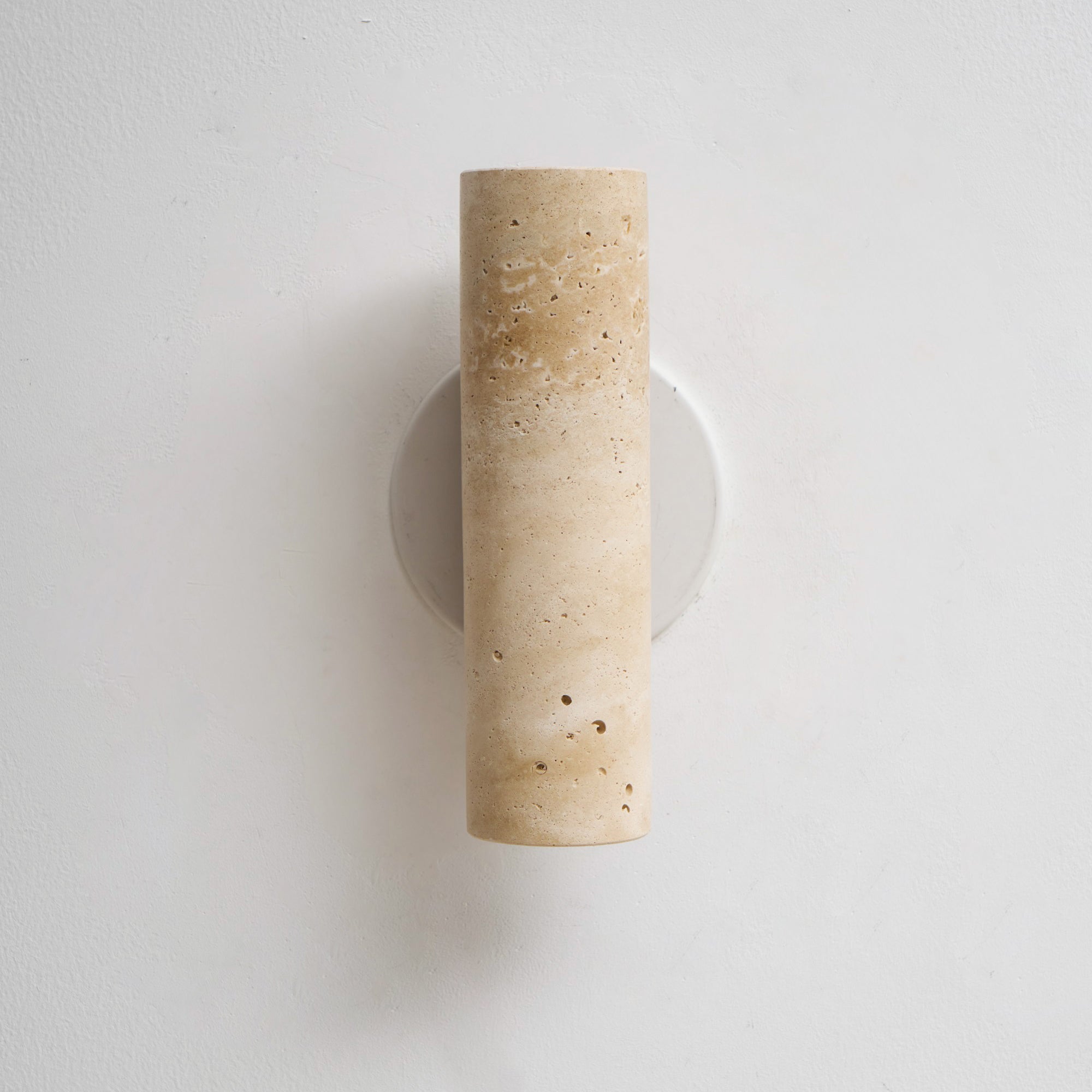 Nula Cylinder-Wood Travertine Wall Light