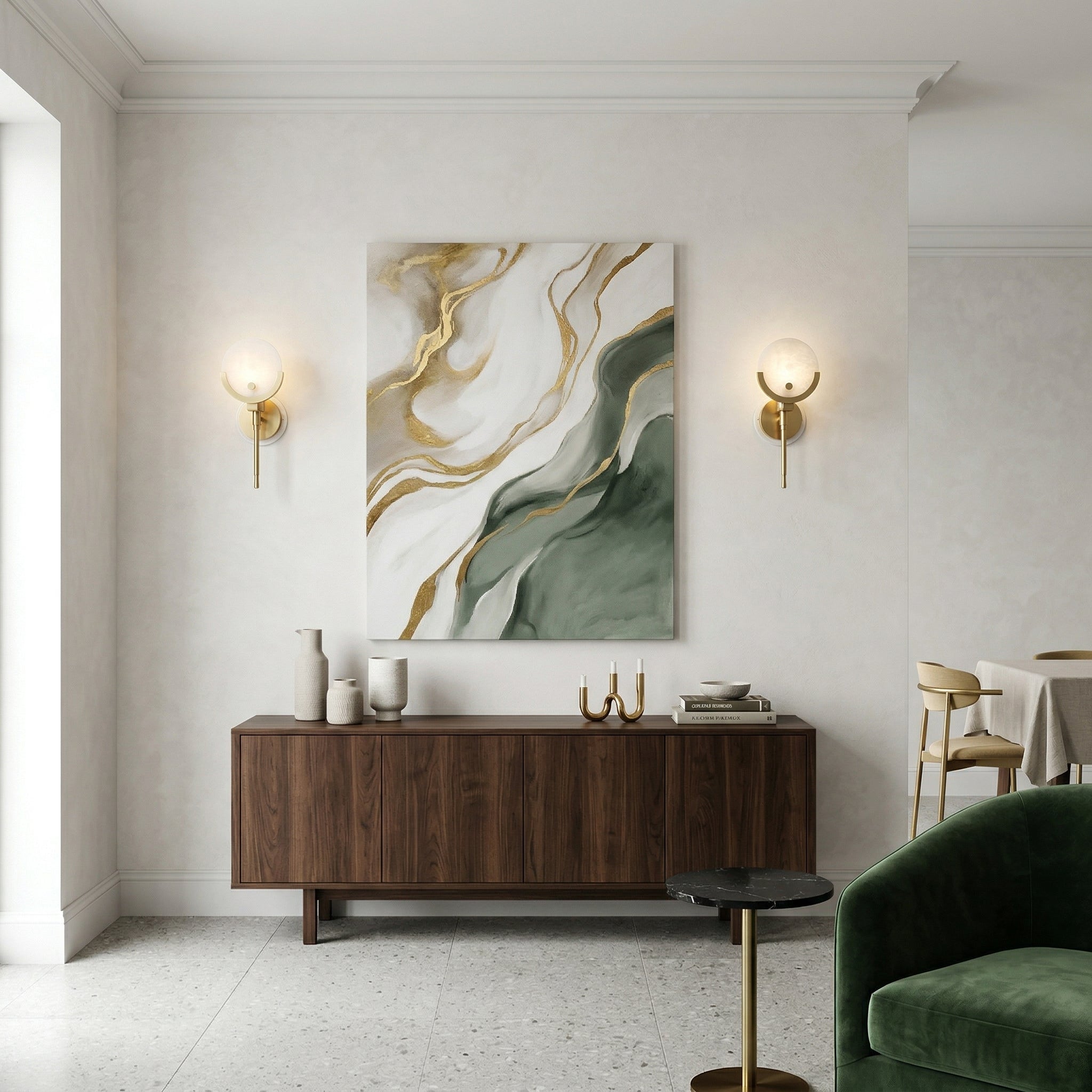 Lumibrook Cradle Alabaster Globe Indoor Wall Light