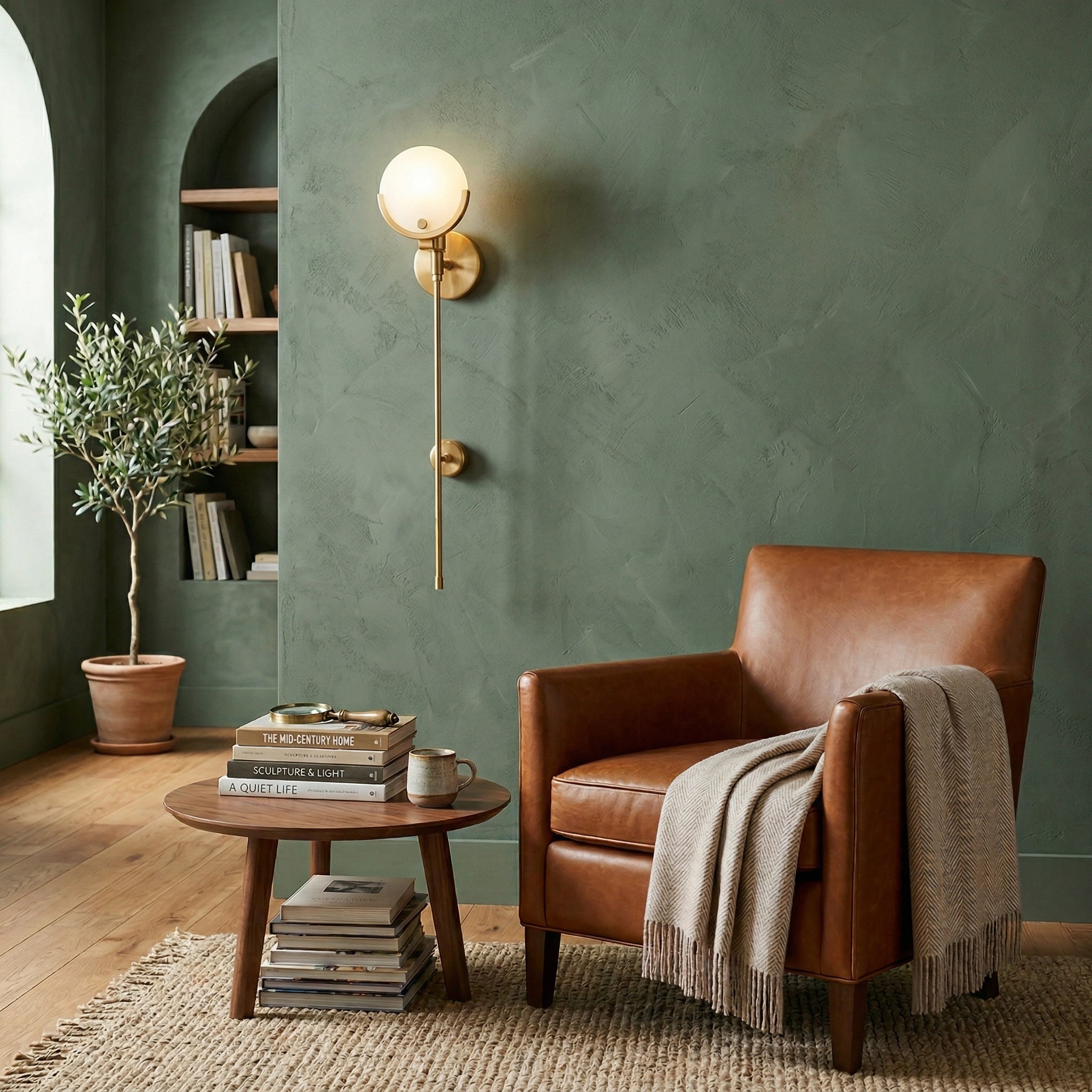 Lumibrook Cradle Alabaster Globe Indoor Wall Light