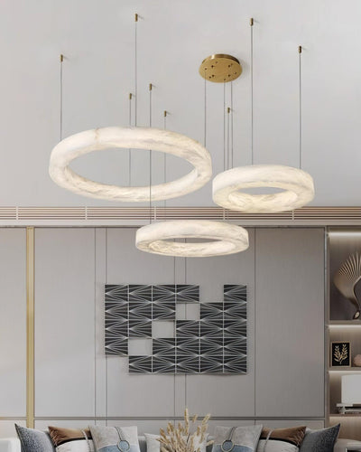 Vaelen Alabaster Multi-Ring Pendant Light