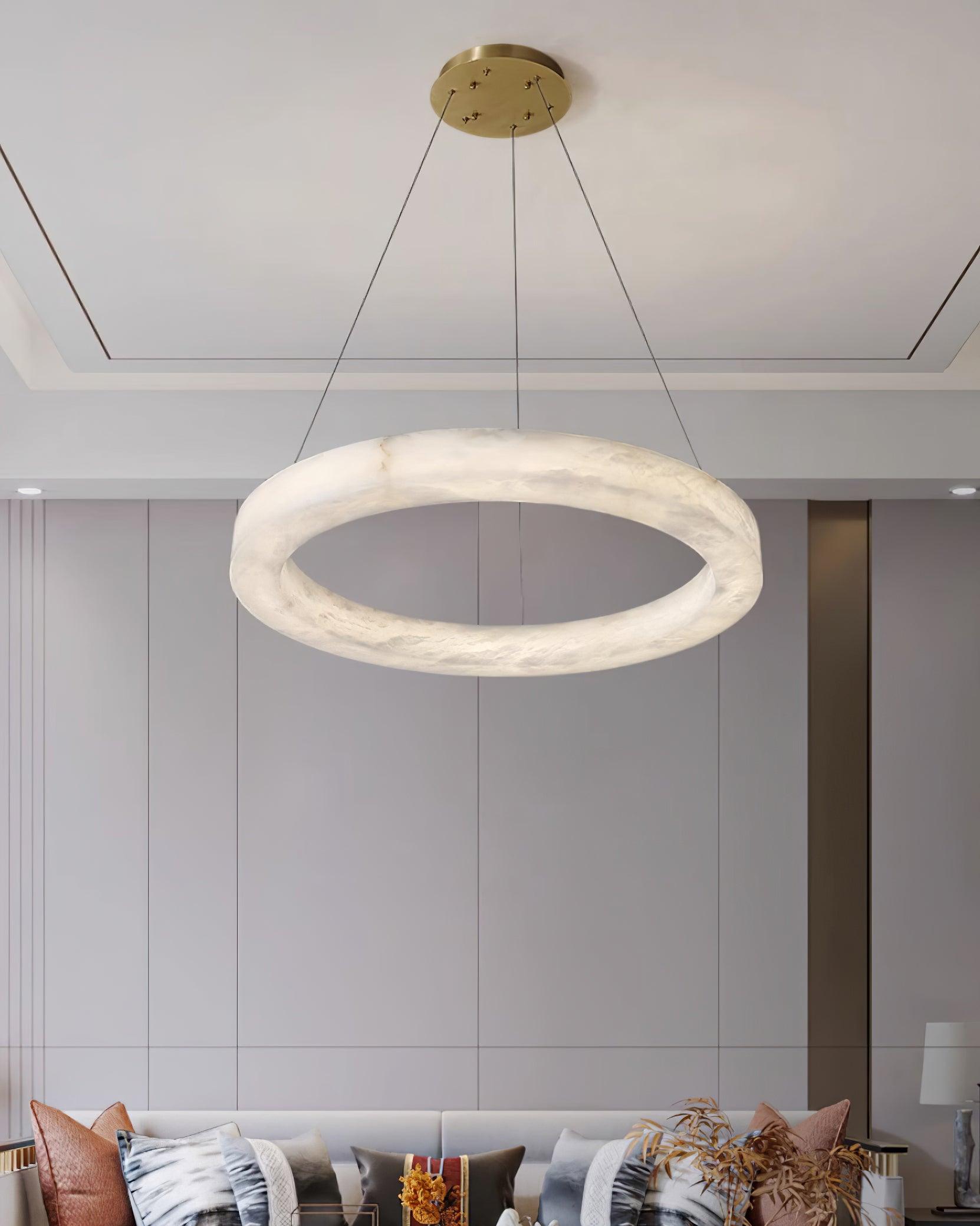 Vaelen Alabaster Multi-Ring Pendant Light