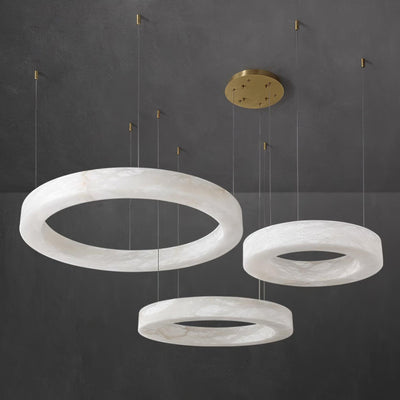 Vaelen Alabaster Multi-Ring Pendant Light