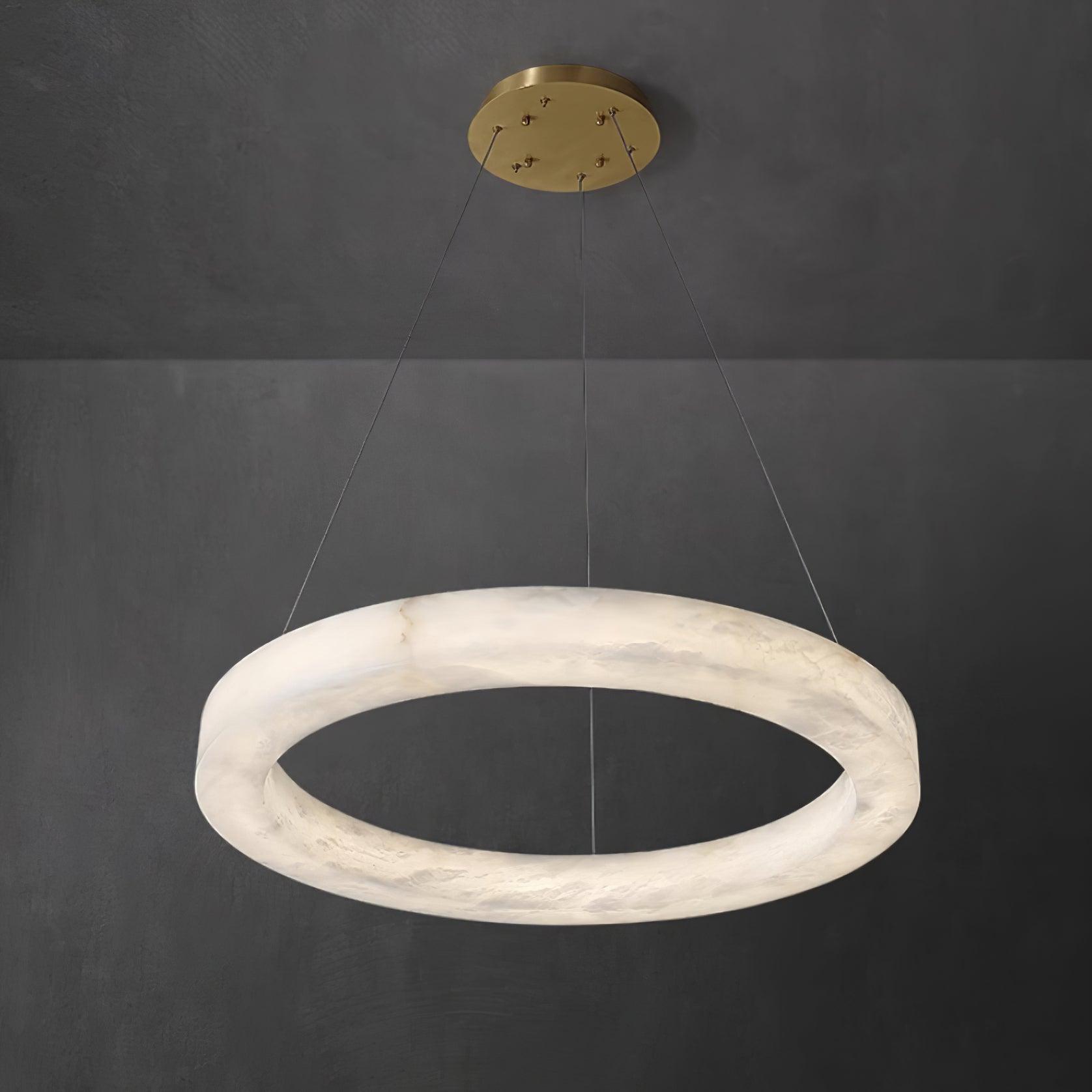 Vaelen Alabaster Multi-Ring Pendant Light