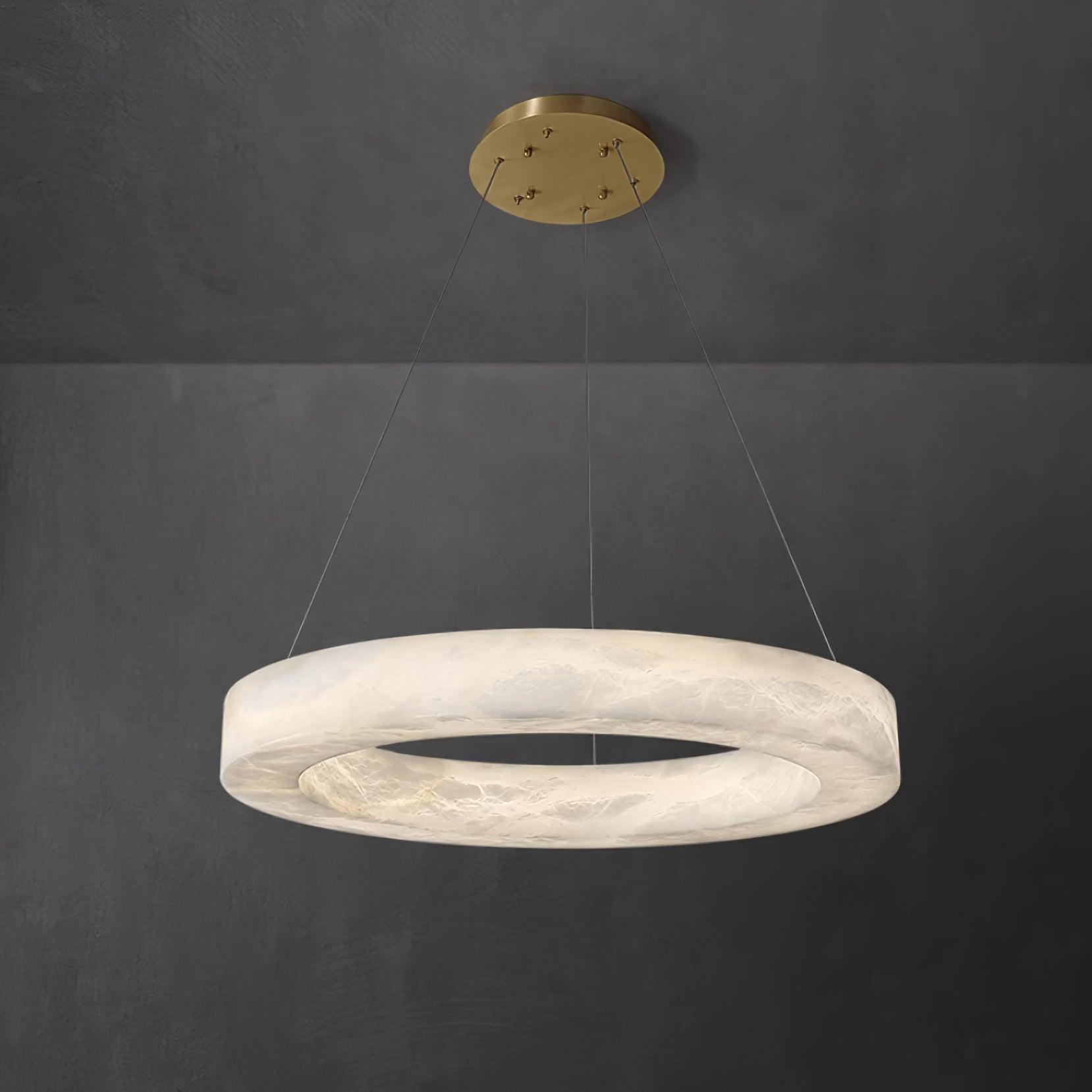 Vaelen Alabaster Multi-Ring Pendant Light