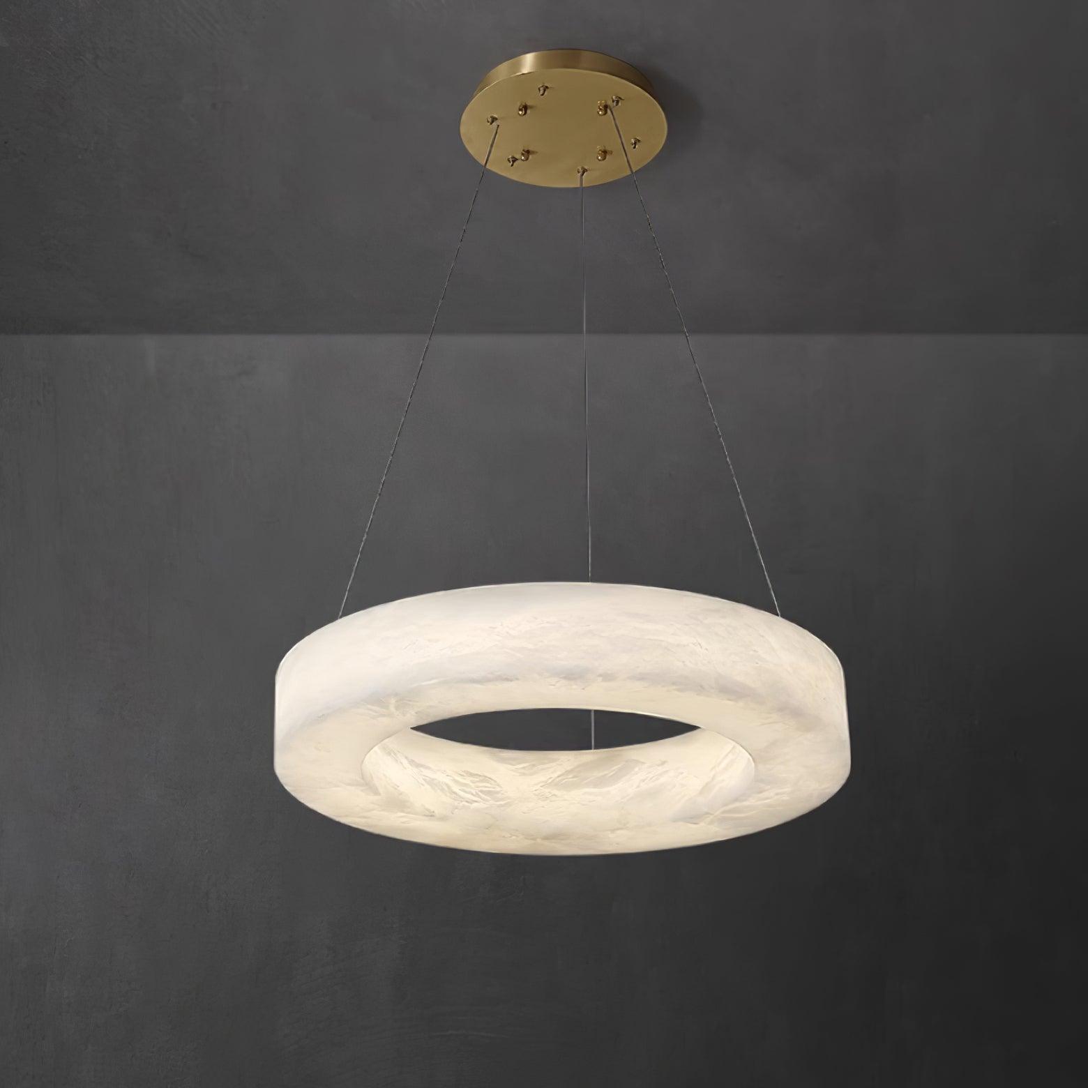 Vaelen Alabaster Multi-Ring Pendant Light