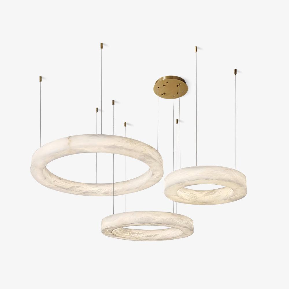 Vaelen Alabaster Multi-Ring Pendant Light