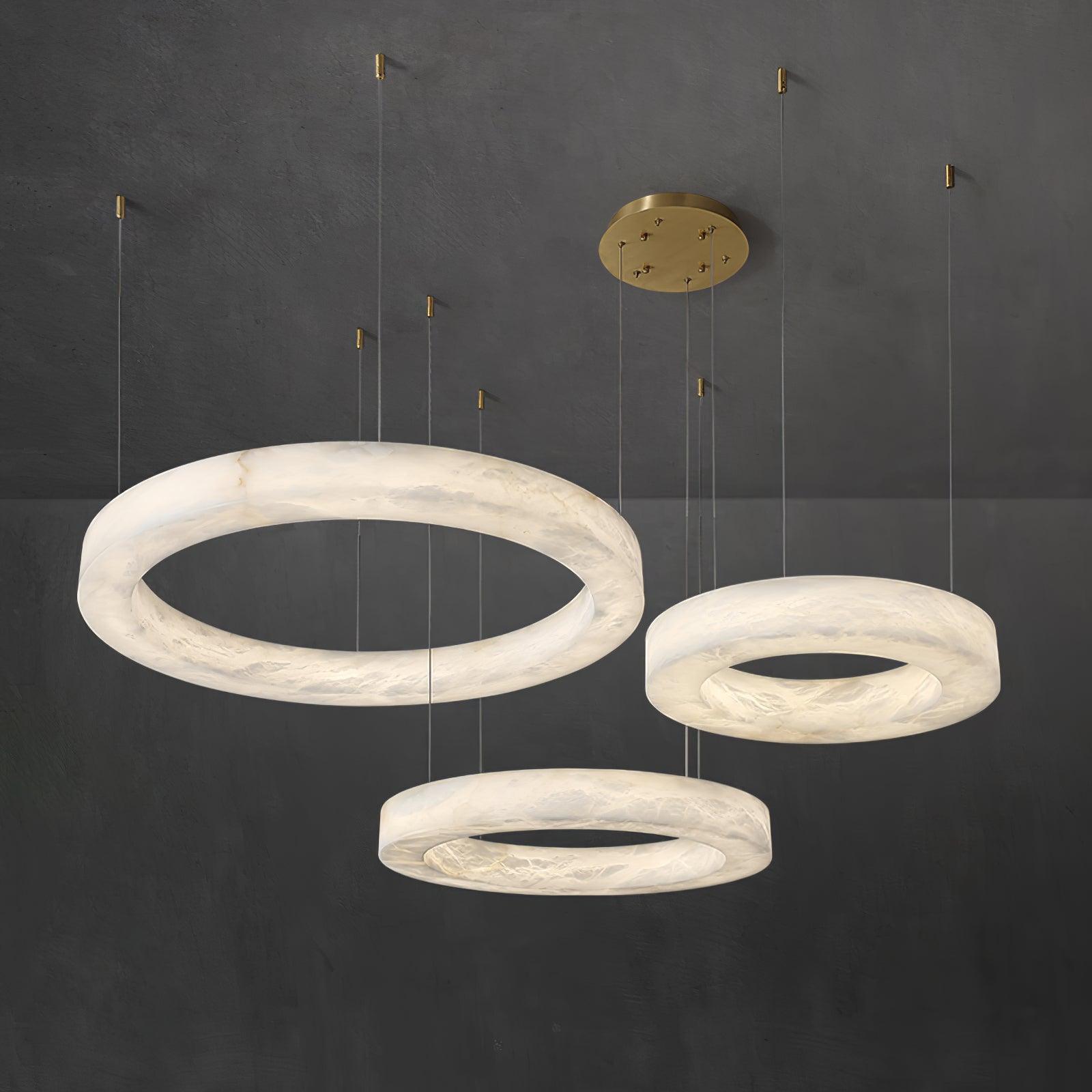 Vaelen Alabaster Multi-Ring Pendant Light
