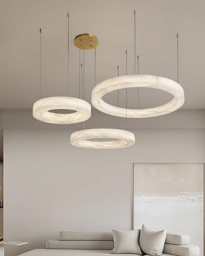 Vaelen Alabaster Multi-Ring Pendant Light