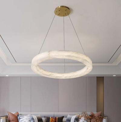 Vaelen Alabaster Multi-Ring Pendant Light