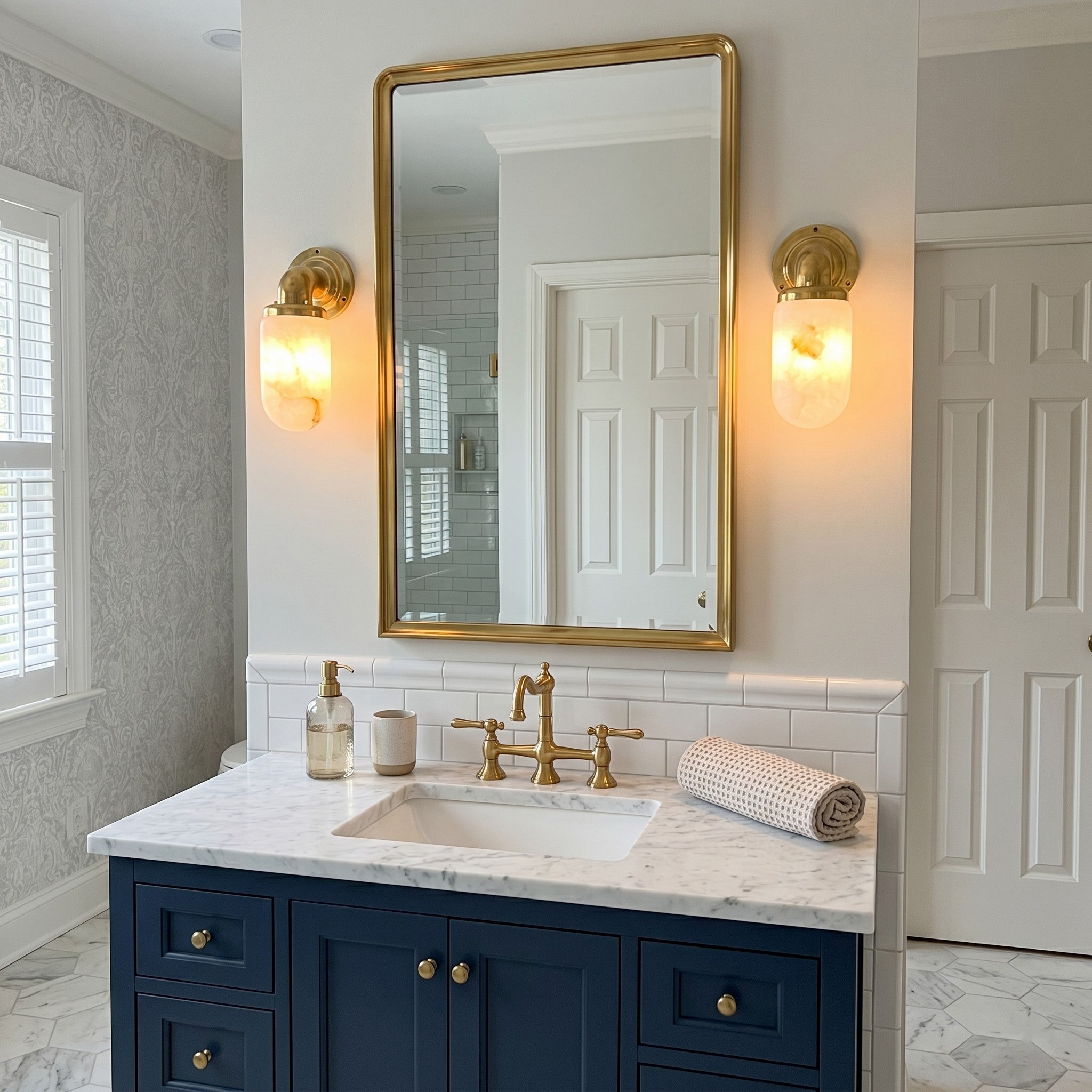 Marine Alabaster Wall Sconce