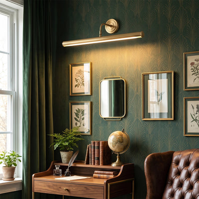 Kingswell Antique Brass Linear Wall Lamp