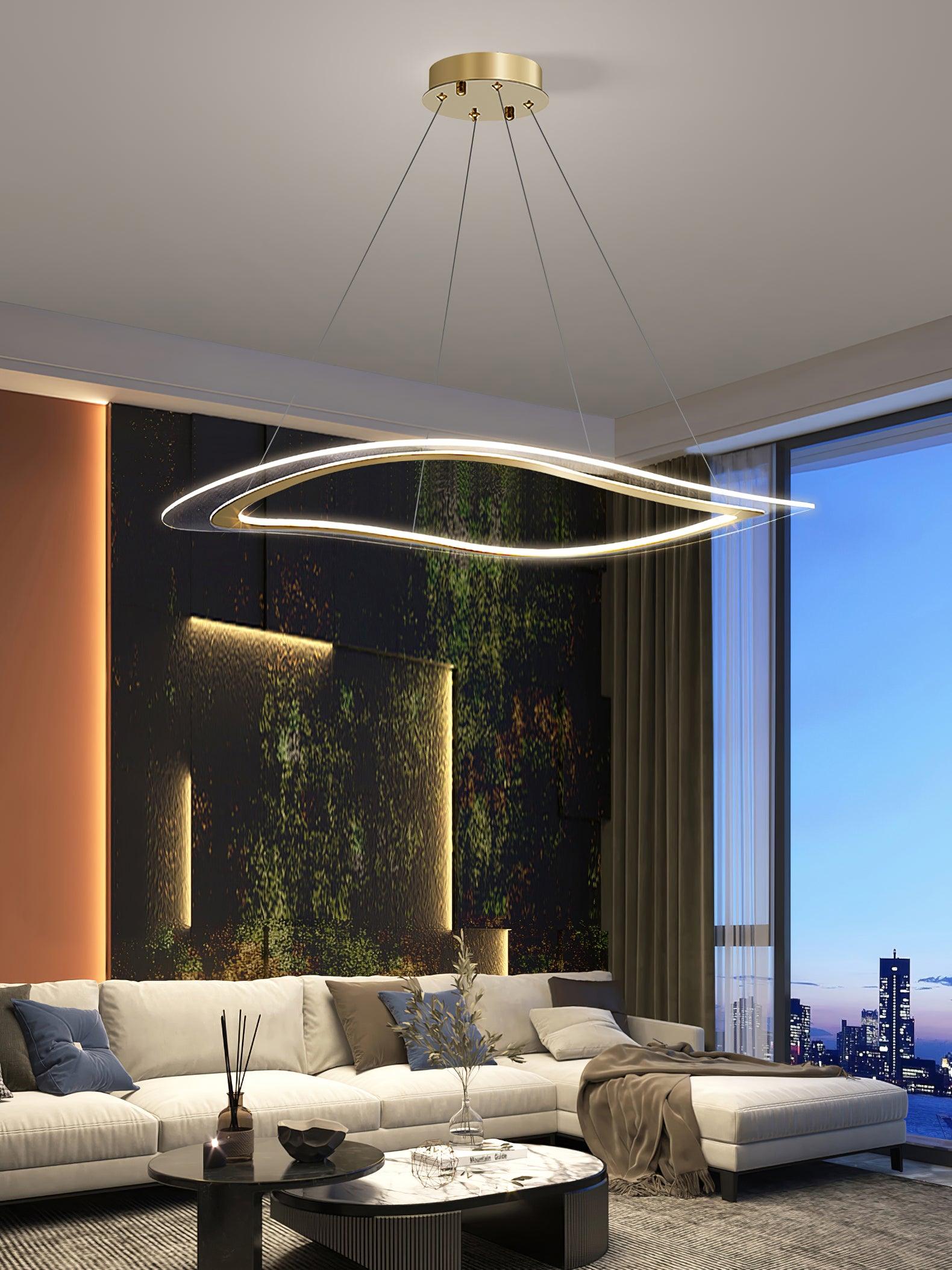 Soleleon Chandelier LED Acrylic Gold Modern