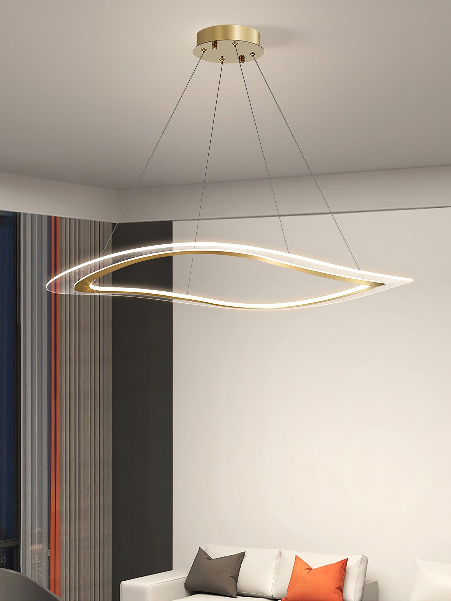 Soleleon Chandelier LED Acrylic Gold Modern