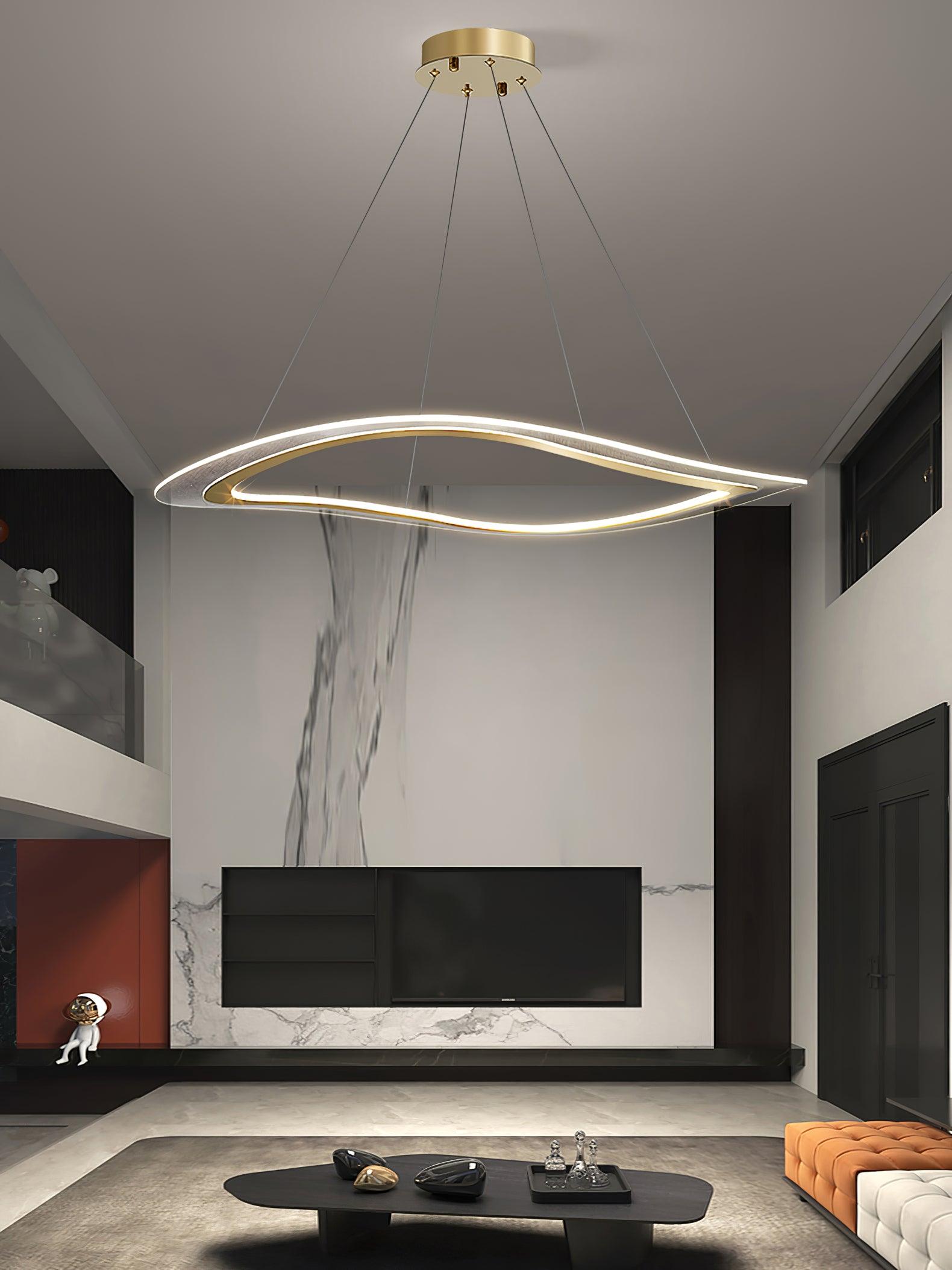 Soleleon Chandelier LED Acrylic Gold Modern