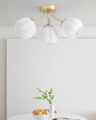 Ceiling Light Petal Globe Cluster Soft Glow Romantic Floral - Neutral Decor