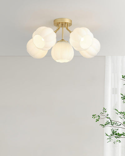 Ceiling Light Petal Globe Cluster Soft Glow Romantic Floral - Neutral Decor