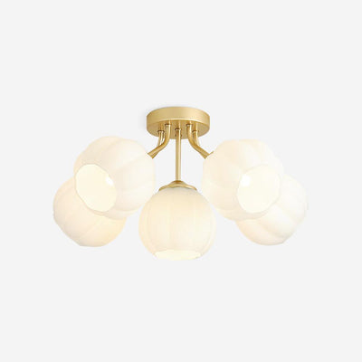 Ceiling Light Petal Globe Cluster Soft Glow Romantic Floral - Neutral Decor