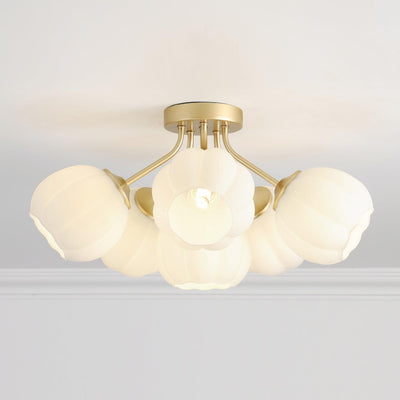 Ceiling Light Petal Globe Cluster Soft Glow Romantic Floral - Neutral Decor