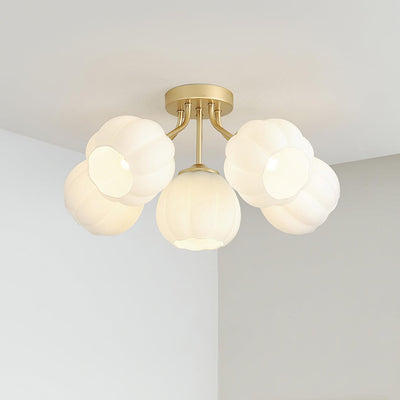 Ceiling Light Petal Globe Cluster Soft Glow Romantic Floral - Neutral Decor