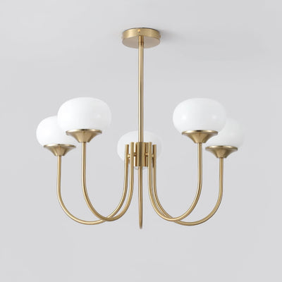 Lustra Chandelier Pink Glass Globe Gold - Neutral Decor