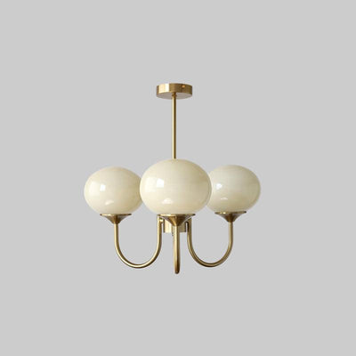 Lustra Chandelier Pink Glass Globe Gold - Neutral Decor