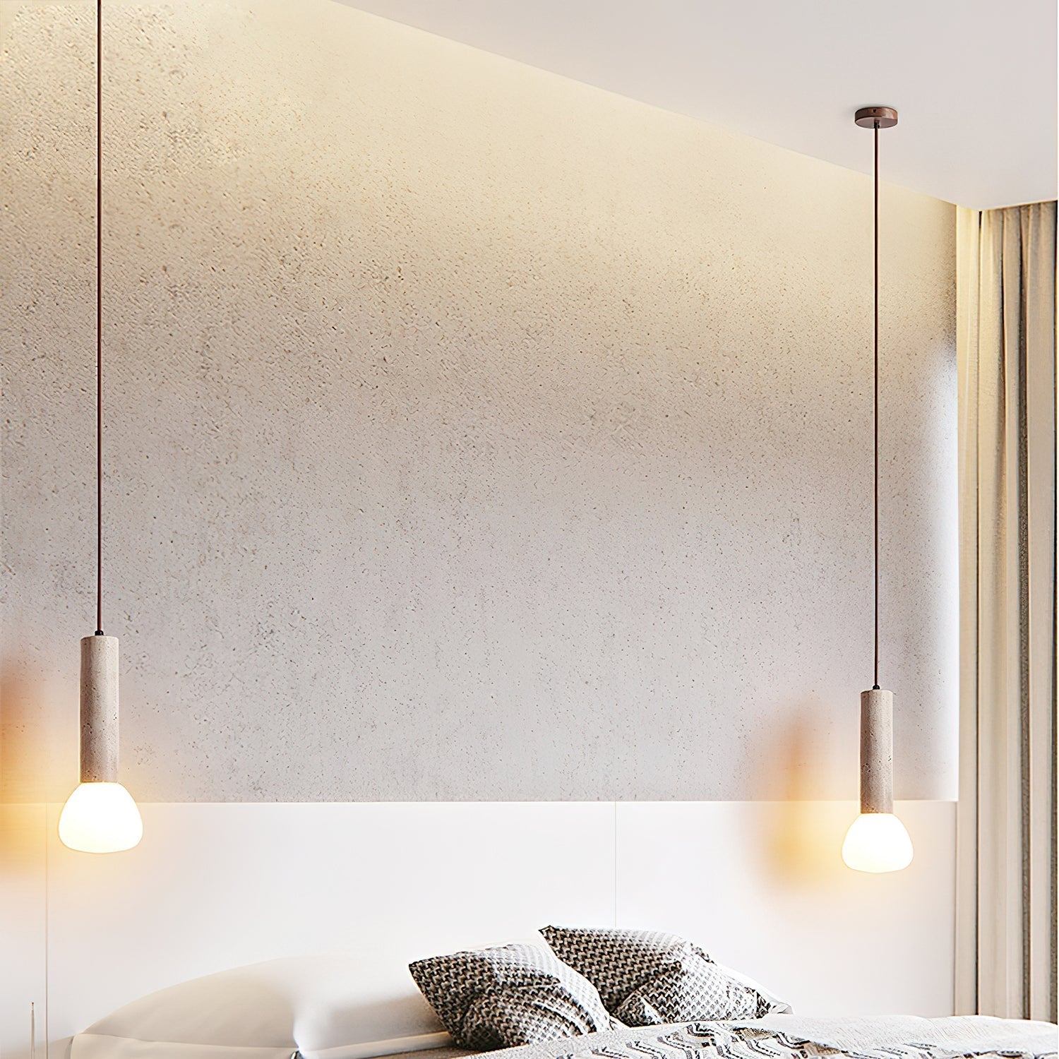Beia Minimalist Travertine Pendant Light