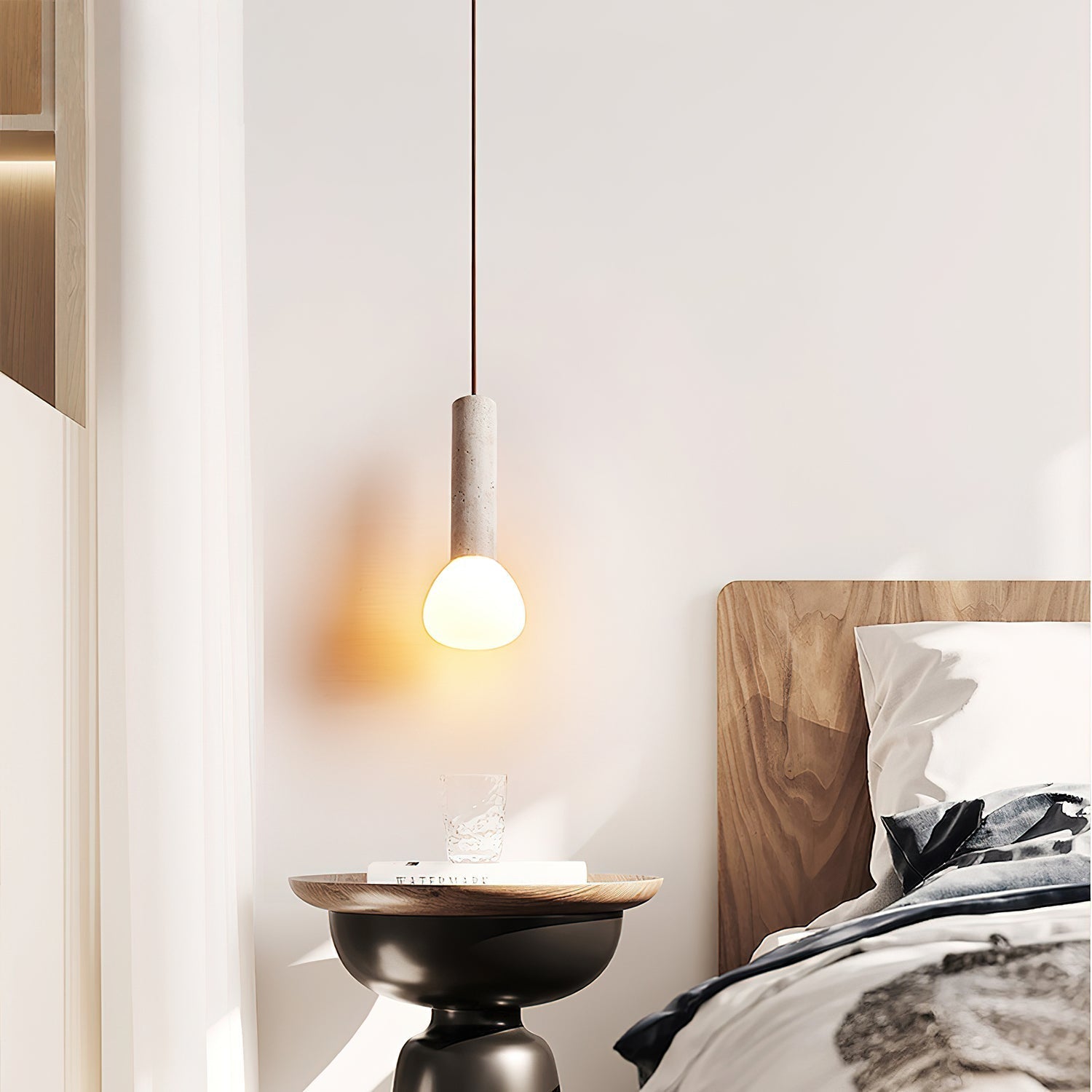 Beia Minimalist Travertine Pendant Light
