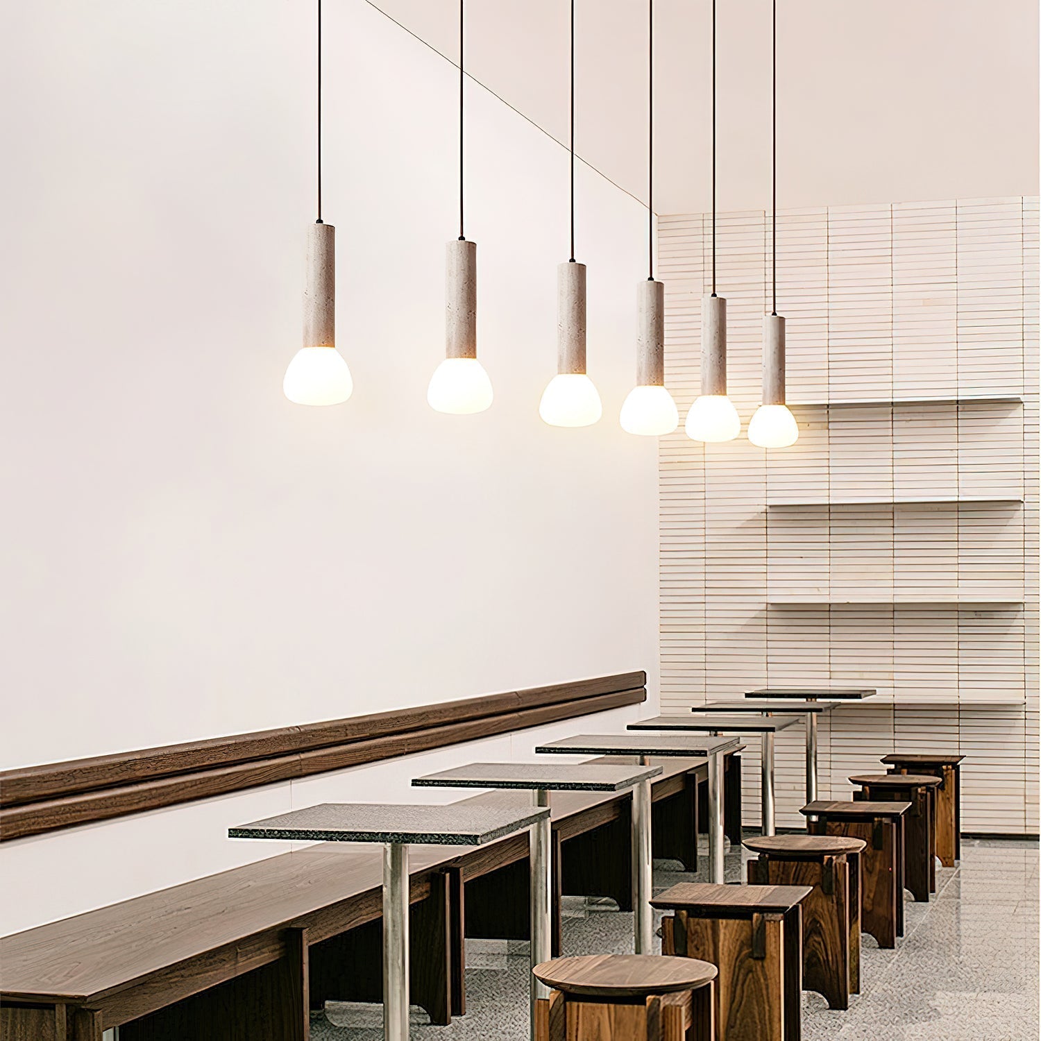 Beia Minimalist Travertine Pendant Light