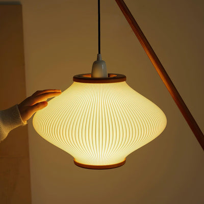 Ervenil Mid Century Wood & Glass Floor Lamp