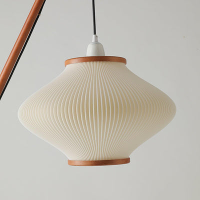 Ervenil Mid Century Wood & Glass Floor Lamp