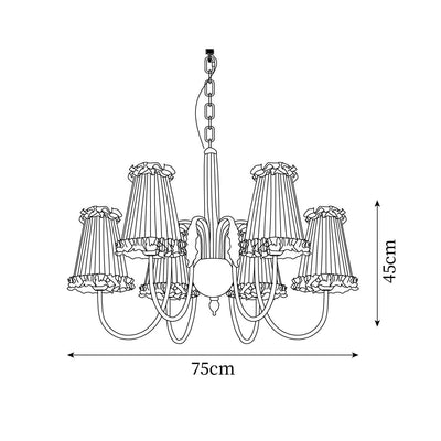 Faylin Vintage Brass Chandelier with Pleated Shades - Neutral Decor