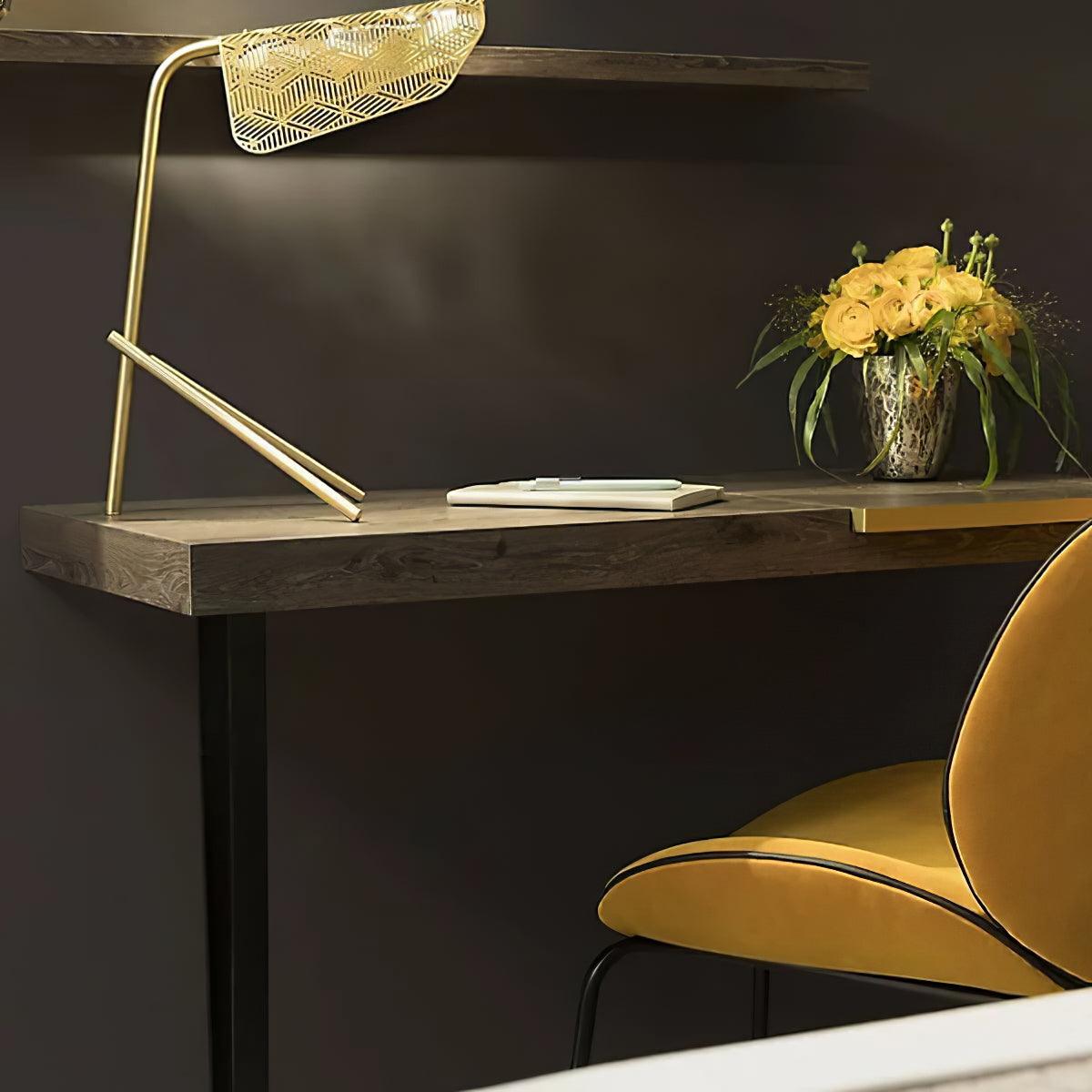 Lattice Gold Geometric Table Lamp