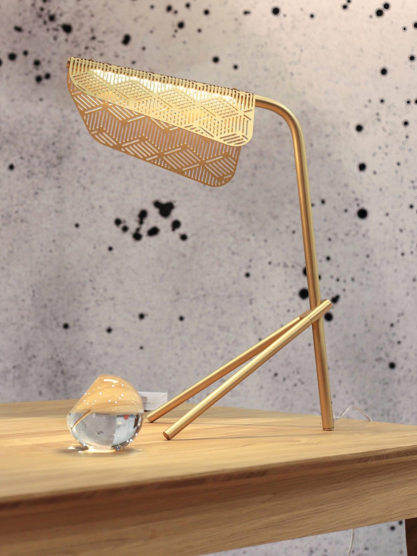 Lattice Gold Geometric Table Lamp