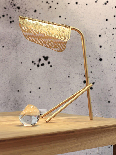 Lattice Gold Geometric Table Lamp