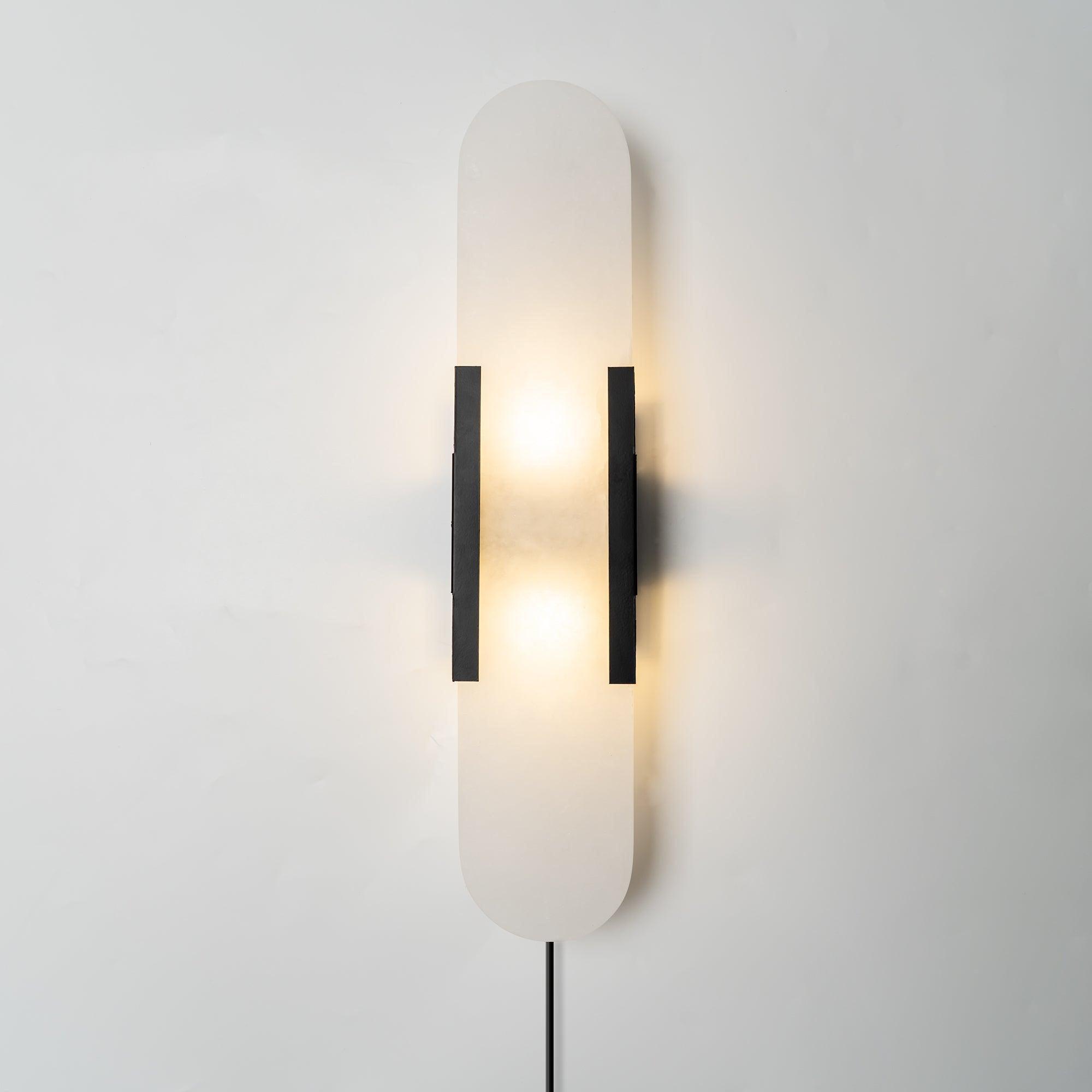 Bano Oblong Alabaster Plug Wall Light