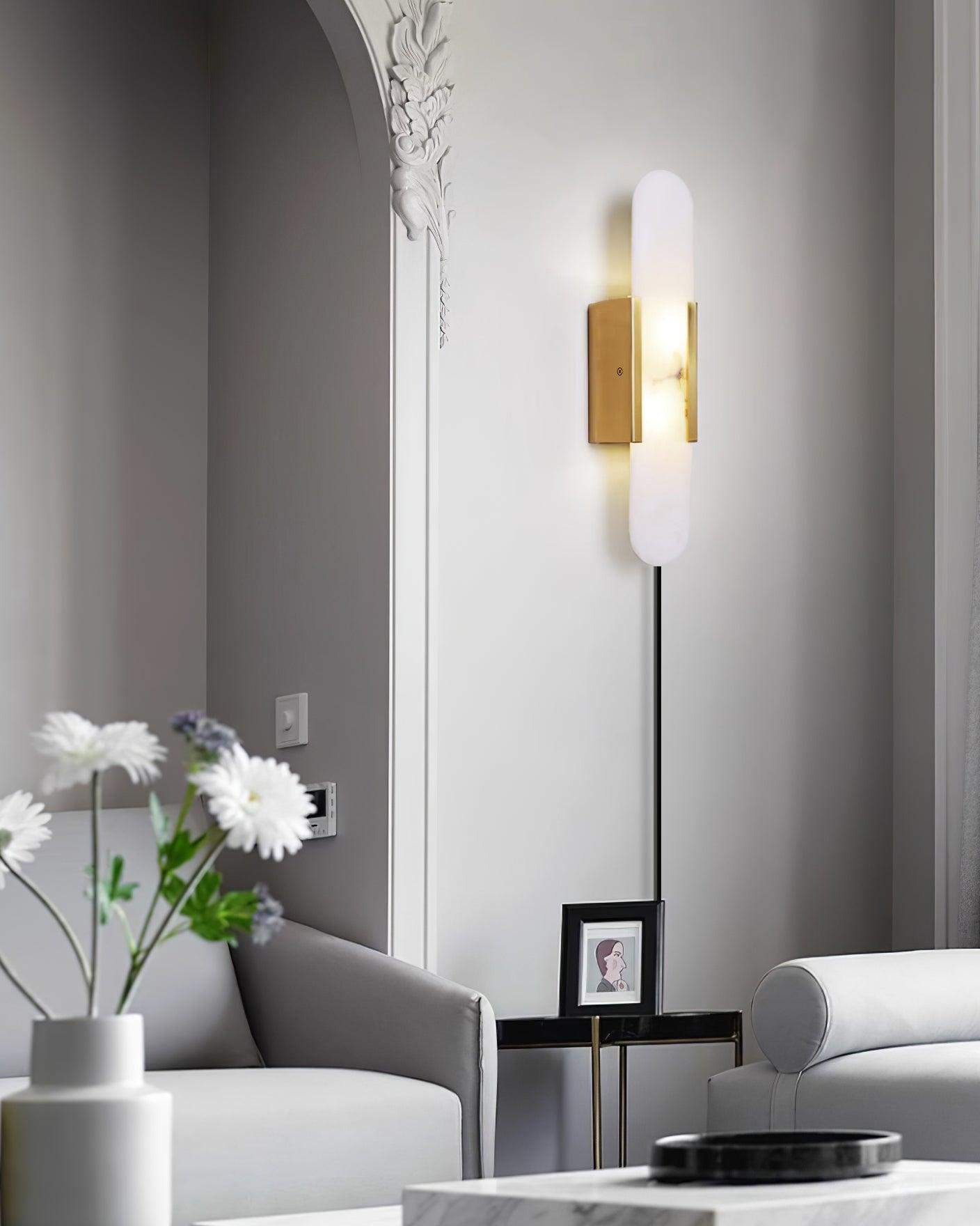 Bano Oblong Alabaster Plug Wall Light
