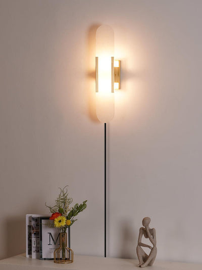 Bano Oblong Alabaster Plug Wall Light