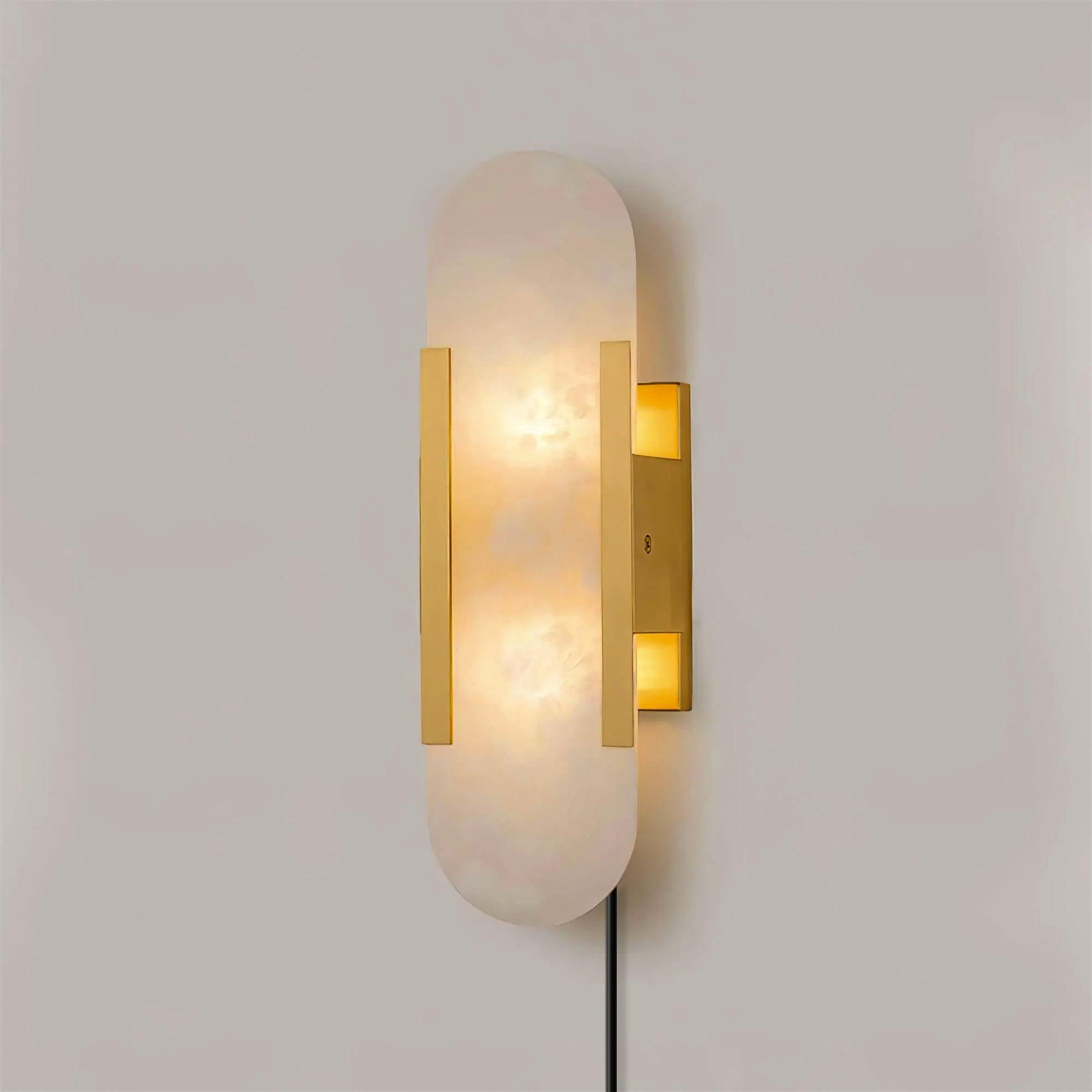 Bano Oblong Alabaster Plug Wall Light