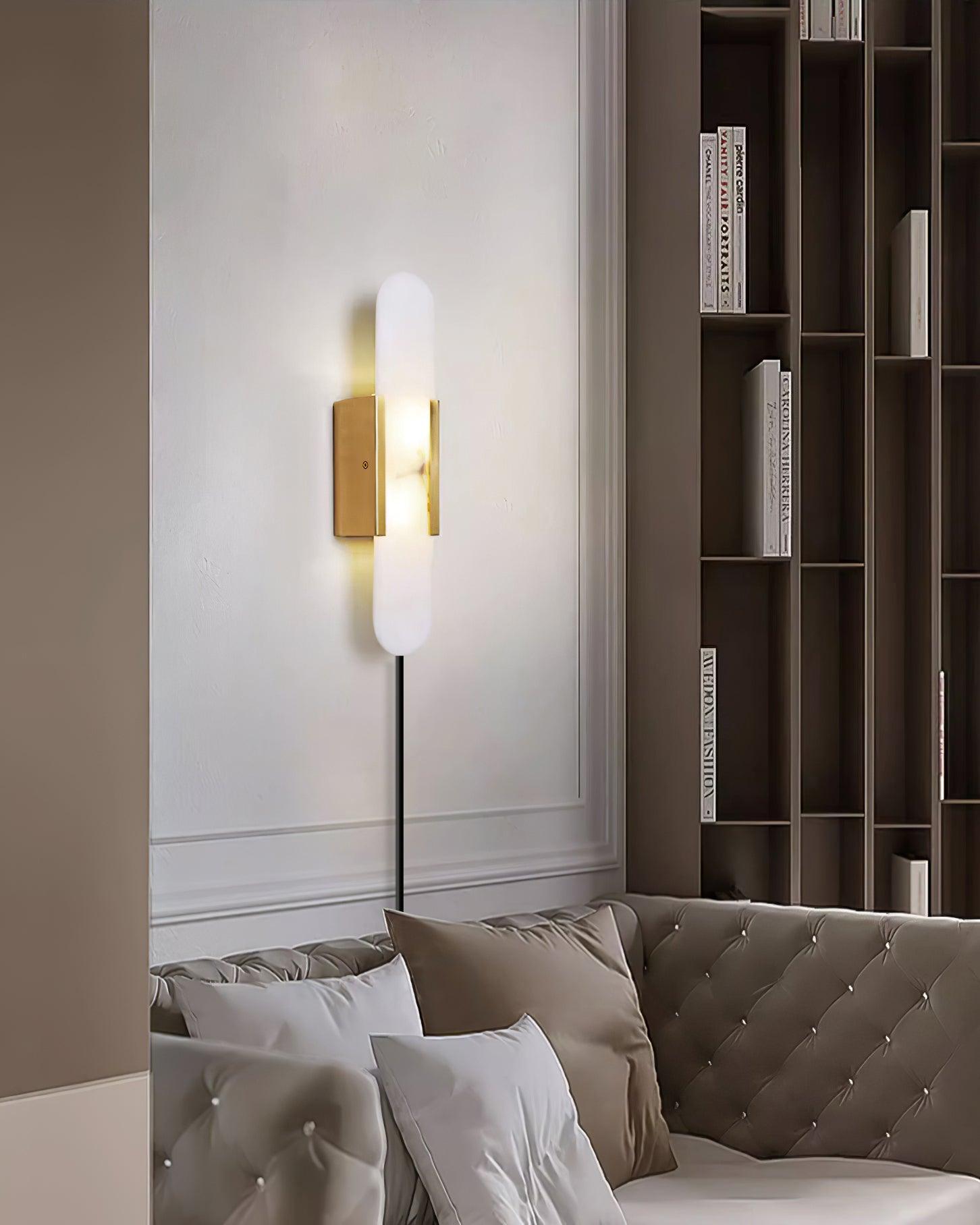 Bano Oblong Alabaster Plug Wall Light