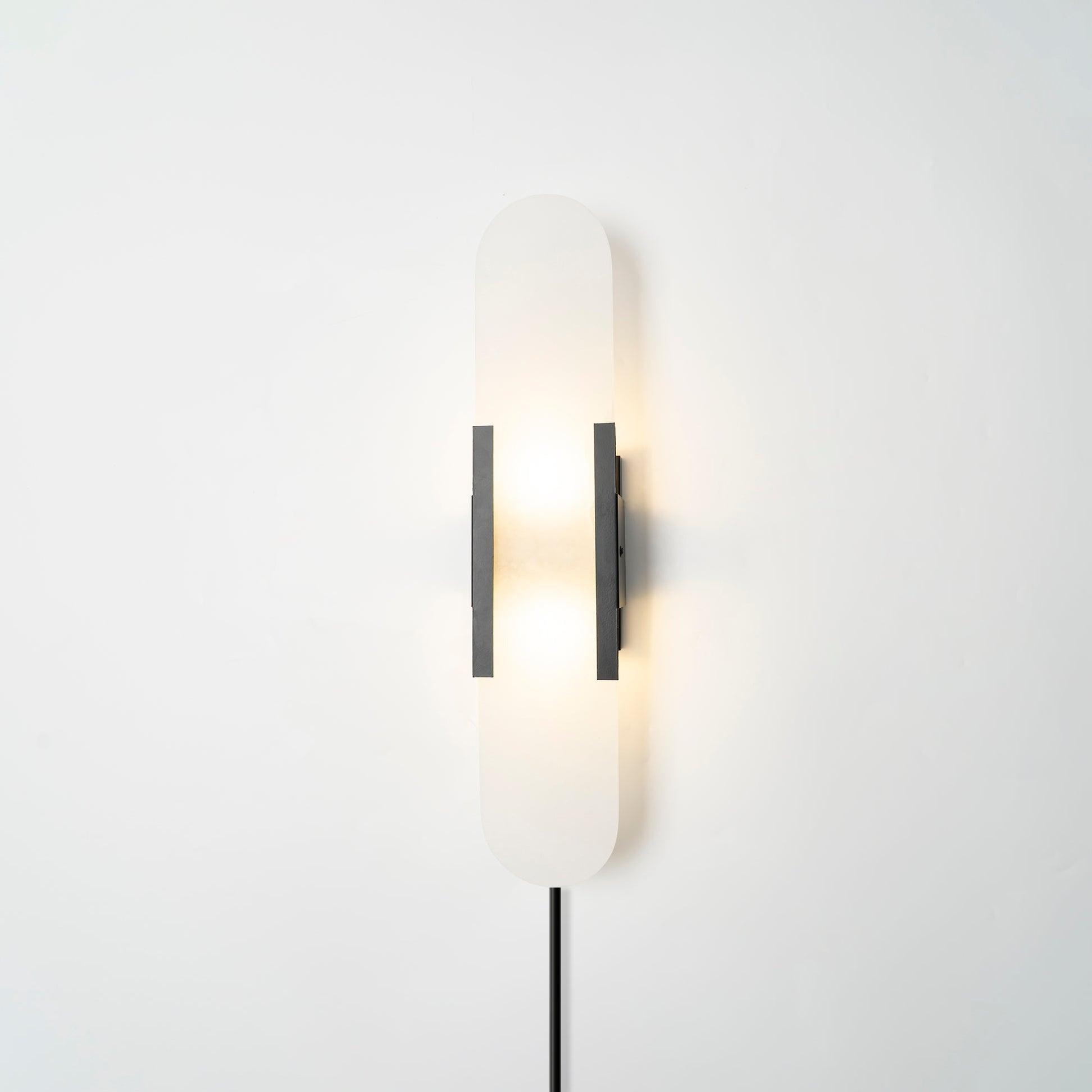 Bano Oblong Alabaster Plug Wall Light