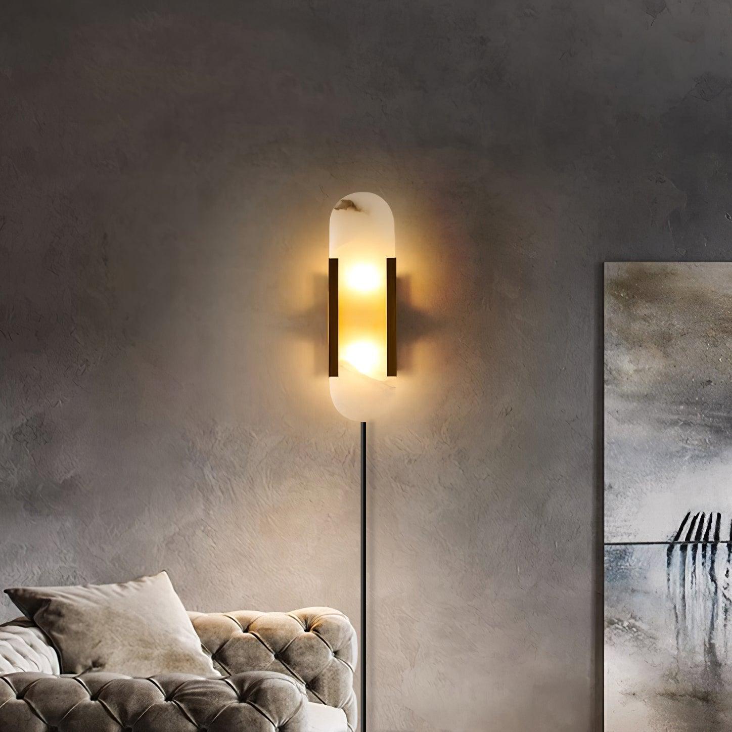 Bano Oblong Alabaster Plug Wall Light