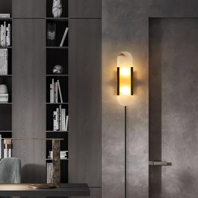 Bano Oblong Alabaster Plug Wall Light